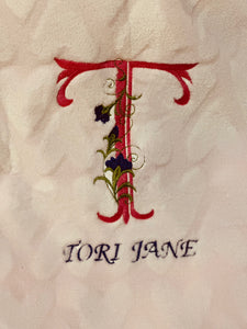 NEW! Baby Blanket with Monogram/ Embroidery Pink/ purple