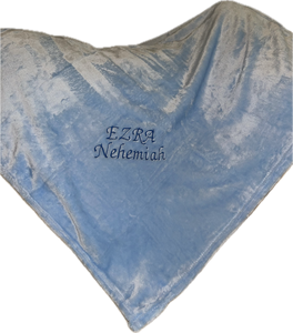 Baby Boy Embroidered blanket- Light Blue